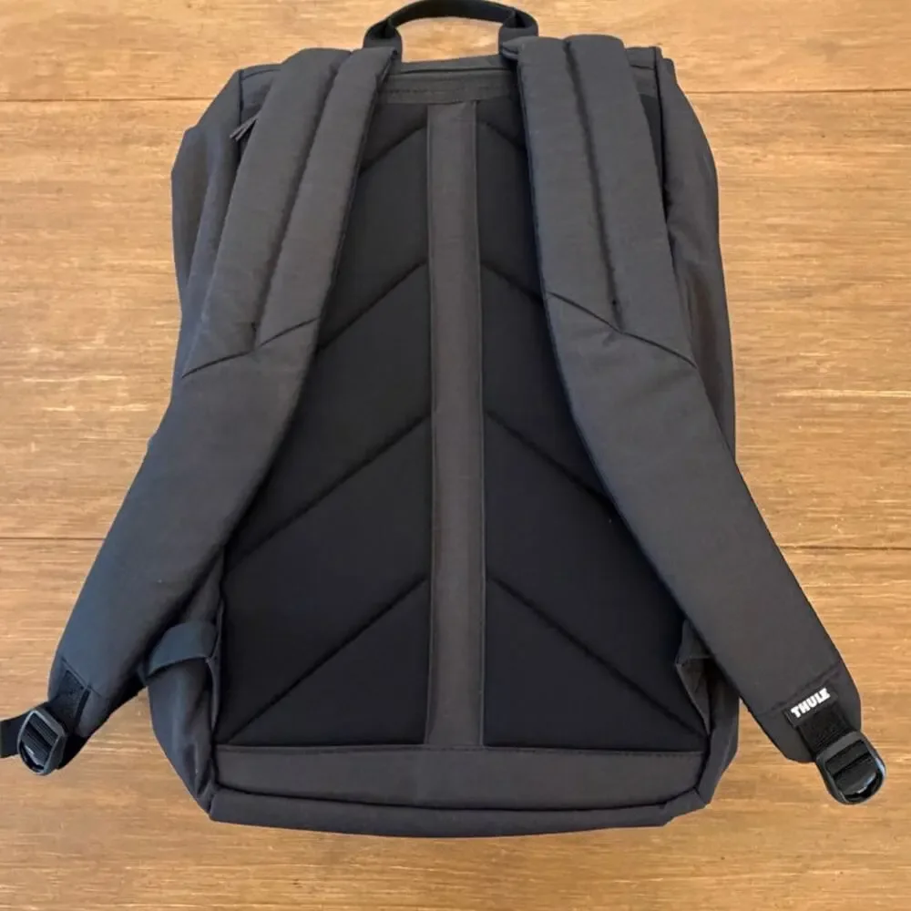 Thule Lithos 16L Black Laptop Backpack Flap Top Commuter School Travel Bag